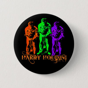 Dreifaches Bild Harrys Houdini Button