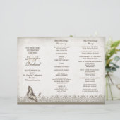 Dreifaches elegantes Hochzeitsprogramm (Stehend Vorderseite)