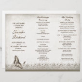 Dreifaches elegantes Hochzeitsprogramm (Vorne/Hinten)