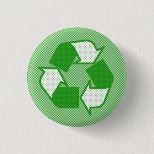 dreifaches grünes Halbtonbild recyceln Logo Button (Vorderseite)