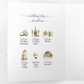 dreifaches Hochzeitsprogramm und Wasserfarbenzeits Dreifach Gefaltete Karte (Innen Erste Seite)