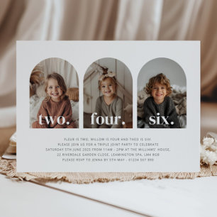 Dreifaches Landschaftsfoto zum Geburtstag Einladung