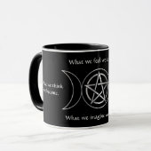 Dreifaches Mond-Göttin Wicca Pentagramm Tasse (Vorderseite Links)