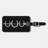 Dreifaches Pferdeschuh-Gepäckanhänger SCHWARZES Gepäckanhänger (Vorderseite horizontal)