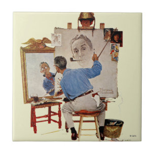 Dreifaches Selbstporträt Fliese