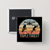 Dreifachgefahr - Triathlon Athlete Button (Vorne & Hinten)