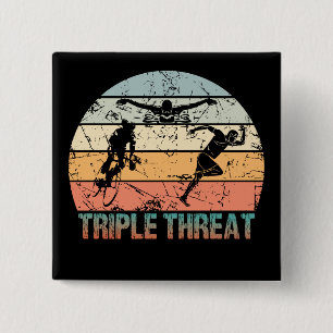 Dreifachgefahr - Triathlon Athlete Button