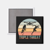 Dreifachgefahr - Triathlon Sunset Magnet (Vorderseite/Rückseite)