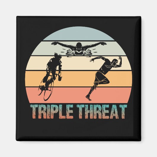Dreifachgefahr - Triathlon Sunset Magnet (Vorne)