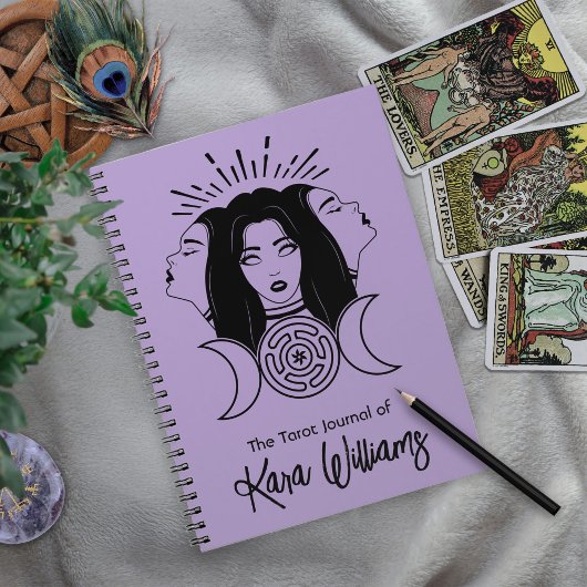 Dreifachgoddess Hecate Black & Lila Wicca Tarot Notizblock
