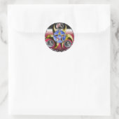 Dreifachmond-Pentagramm Runder Aufkleber (Tasche)