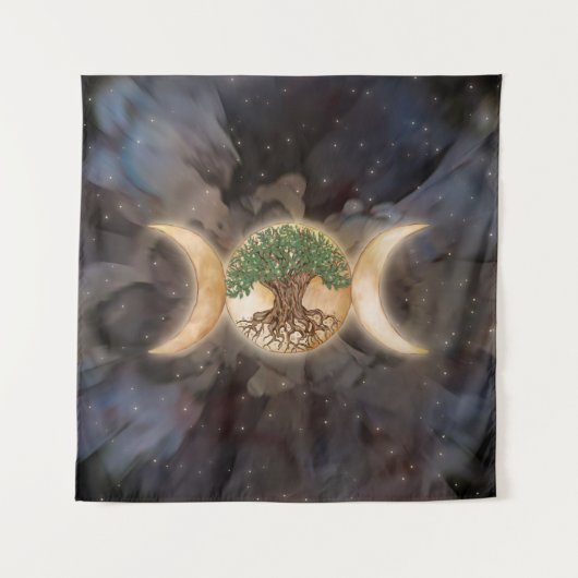 Dreifachmondbaum Wandteppich (Vorderseite)