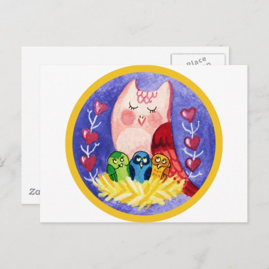 Dreifachmutter Postkarte (Vorne/Hinten)