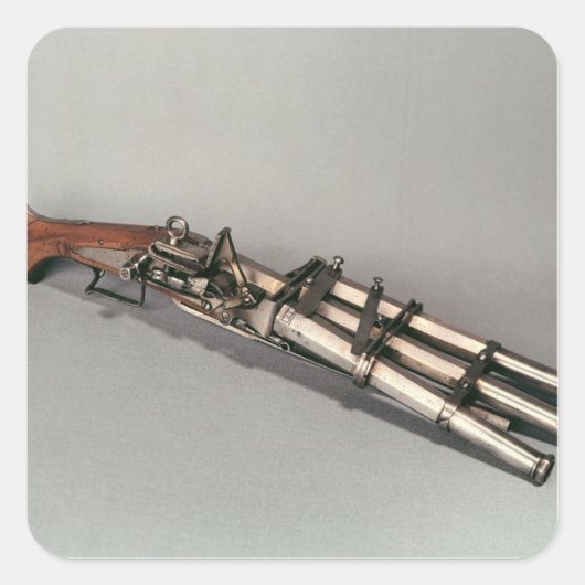Dreifachpistole Quadratischer Aufkleber (Vorderseite)