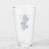 Dreifachschwarzer Tag der Toten Schädel Blaue Rose Glas (Rückseite)