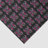 Dreifachschwarzer Tag der Toten Schädel Rosenstein Seidenpapier (Ausschnitt)