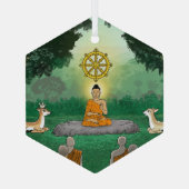 Dreifachsteine: Buddha, Dharma, Sangha-Ornament Ornament Aus Glas (Rückseite)