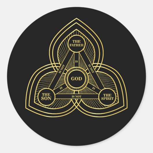 Dreifaltigkeit der Vater, der Sohn und der Heilige Runder Aufkleber (Vorderseite)