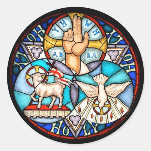 Dreifaltigkeit des Vaters, des Sohnes und des Heil Runder Aufkleber (Vorderseite)