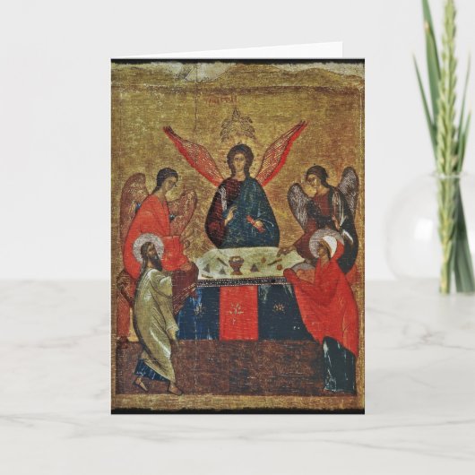 Dreifaltigkeit mit den Heiligen Karte (Vorderseite)