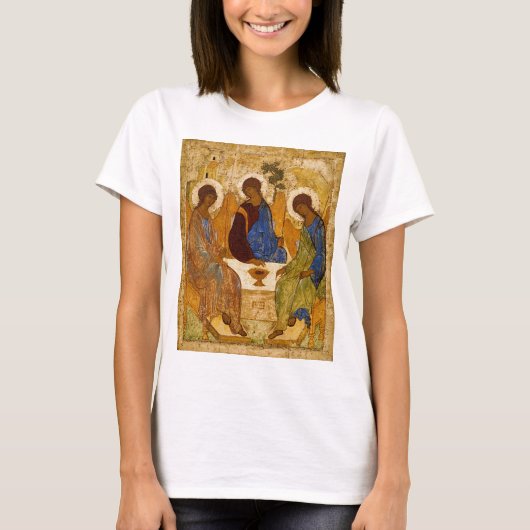 Dreifaltigkeitsikon Rublev Religiöse Kunst T-Shirt (Vorderseite)