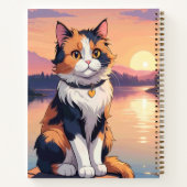 Dreifarbenkatze am See Notizblock (Rückseite)