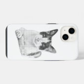 Dreifarbenkatze Halftone iPhone Hülle (Rückseite (Horizontal))