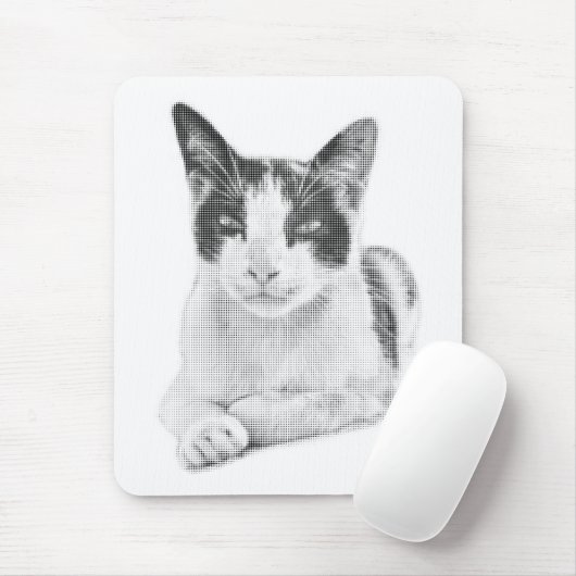 Dreifarbenkatze Halftone Mousepad (Mit Mouse)