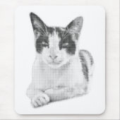 Dreifarbenkatze Halftone Mousepad (Vorne)