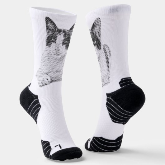 Dreifarbenkatze Halftone Socken (Gewinkelt)