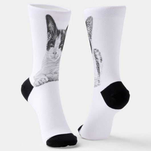 Dreifarbenkatze Halftone Socken (Gewinkelt)