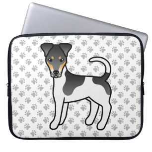 Dreifarbig glatter Fox Terrier Süßer Cartoon-Hund Laptopschutzhülle