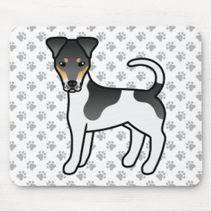 Dreifarbig glatter Fox Terrier Süßer Cartoon-Hund Mousepad