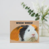 Dreifarbige Guinea Pig Postkarte (Stehend Vorderseite)