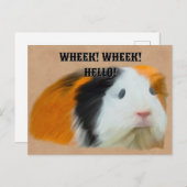 Dreifarbige Guinea Pig Postkarte (Vorne/Hinten)