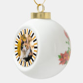 Dreifarbige Katze Keramik Kugel-Ornament (Rechts)