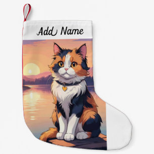Dreifarbige Katze Kleiner Weihnachtsstrumpf