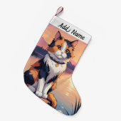 Dreifarbige Katze Kleiner Weihnachtsstrumpf (Vorderansicht (hängend))