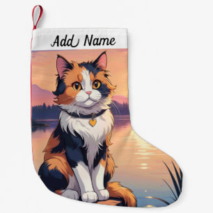 Dreifarbige Katze Kleiner Weihnachtsstrumpf