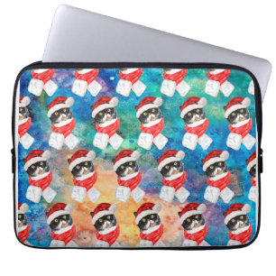 Dreifarbige Katze Lustige Weihnachtsfeiertage Laptopschutzhülle