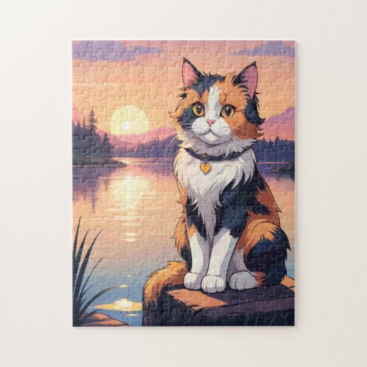 Dreifarbige Katze Puzzle (Vertikal)
