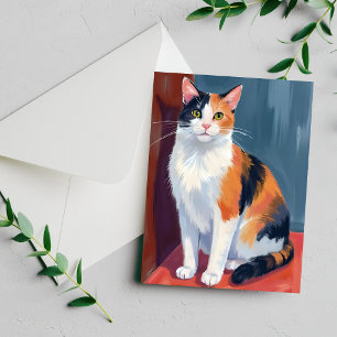 Dreifarbige Katze Wasserfarbe Hübsches Kätzchen