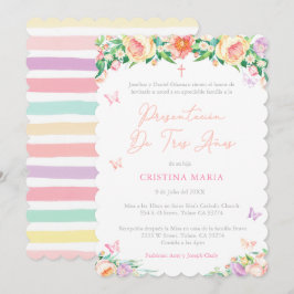 Dreifarbige Präsentation der Mädchen, Presentación Einladung