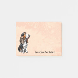 Dreifarbiger Basset Hound Post-it Klebezettel