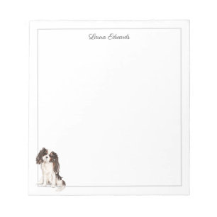 Dreifarbiger Cavalier King Charles Spaniel Border Notizblock