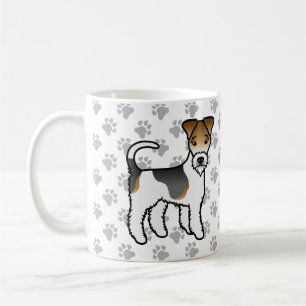Dreifarbiger Drahthaar-Foxterrier Süßer Cartoon-Hu Kaffeetasse