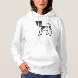 Dreifarbiger Glatter Foxterrier Süßer Cartoon-Hund Hoodie