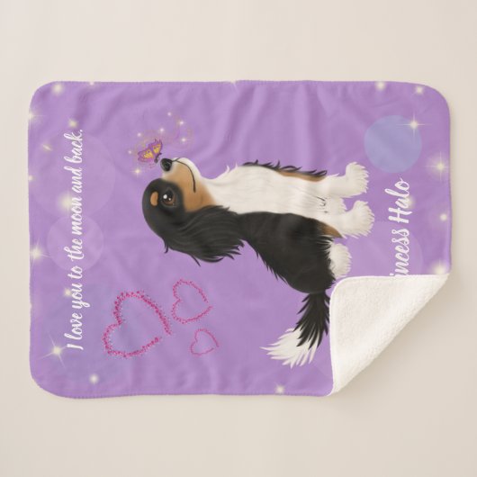 Dreifarbiges Cavalier-Design Sherpadecke (Vorderseite (Horizontal))