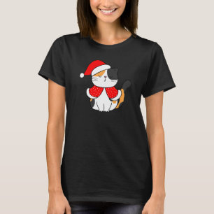 Dreifarbiges Katzen-Santa-Hut Weihnachtskatze Ba T-Shirt