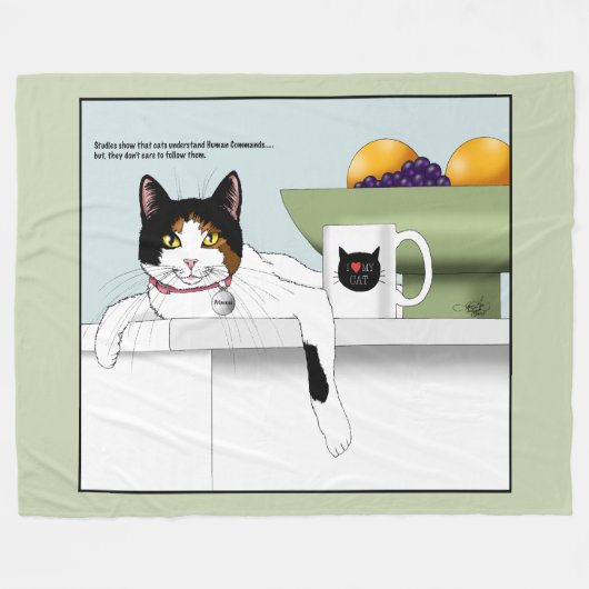 Dreifarbiges Katzengesicht Katzenküche Fleecedecke (Vorderseite (Horizontal))